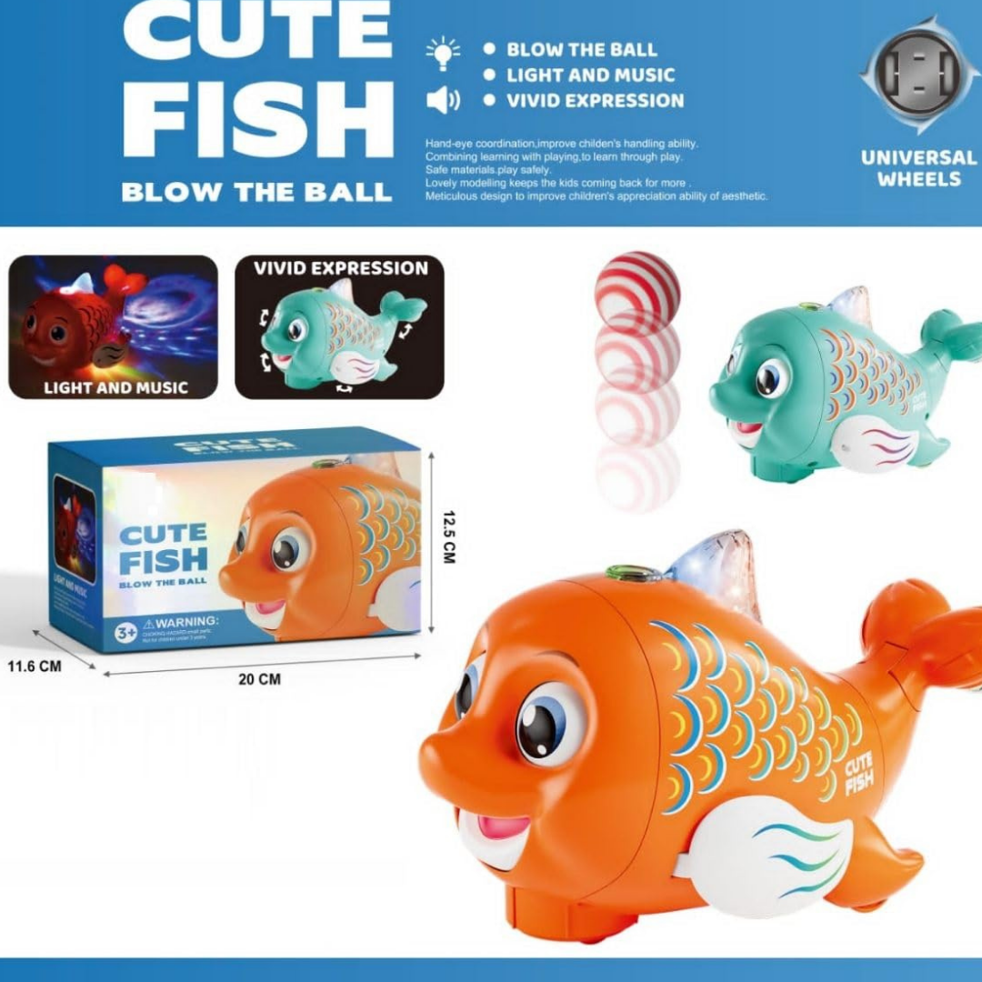 Cute Fish Blow The Ball Musical Toy