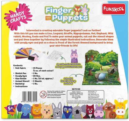Funskool Handycrafts Animal Finger Puppets DIY Art Craft Kit