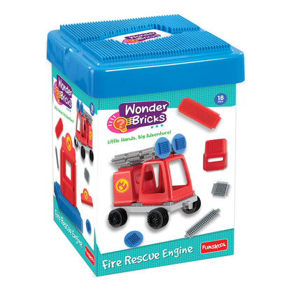 Funskool Wonder Bricks Fire Rescue Engine Toddler Construction Toy Set