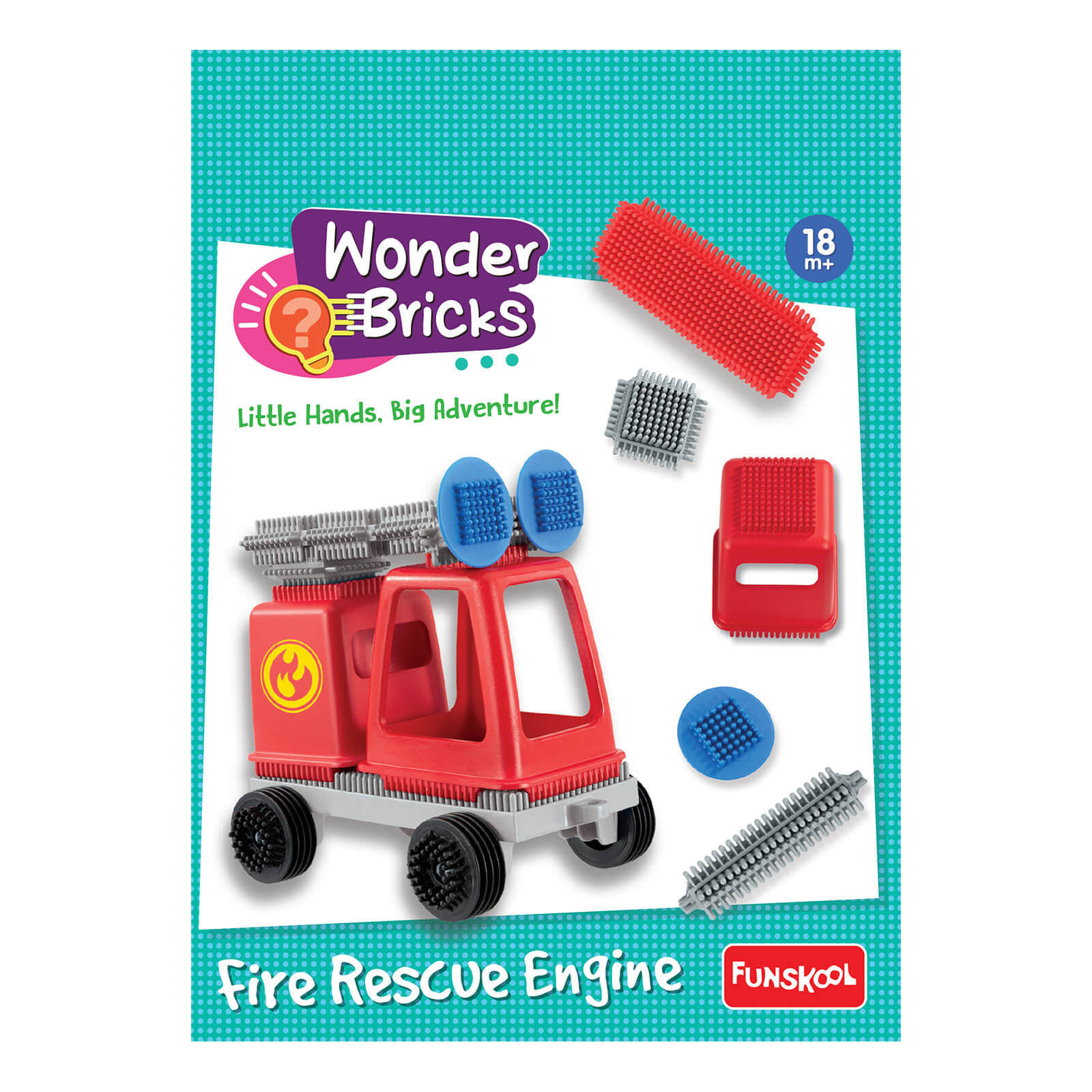 Funskool Wonder Bricks Fire Rescue Engine Toddler Construction Toy Set