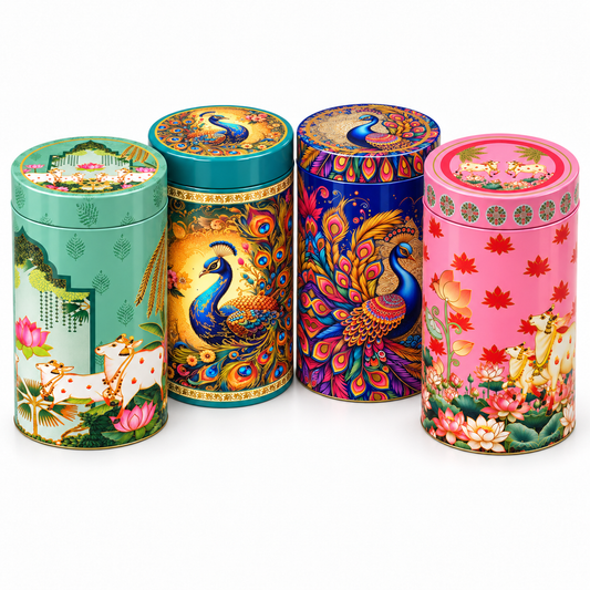 6inch Designer Air tight Container Tin - 1 pcs