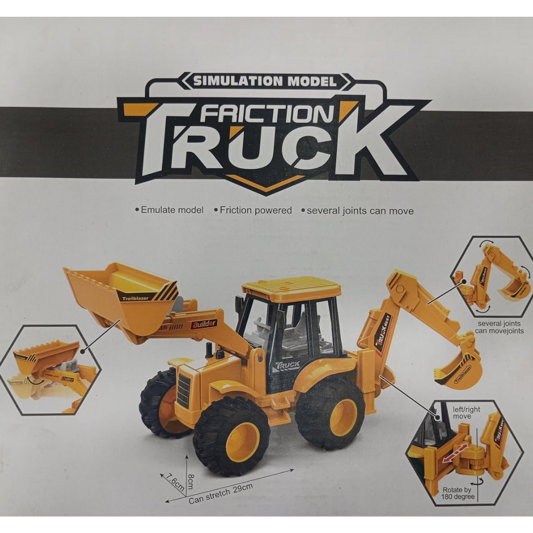 Friction Powered Bulldozer Truck JCB Excavator Toy