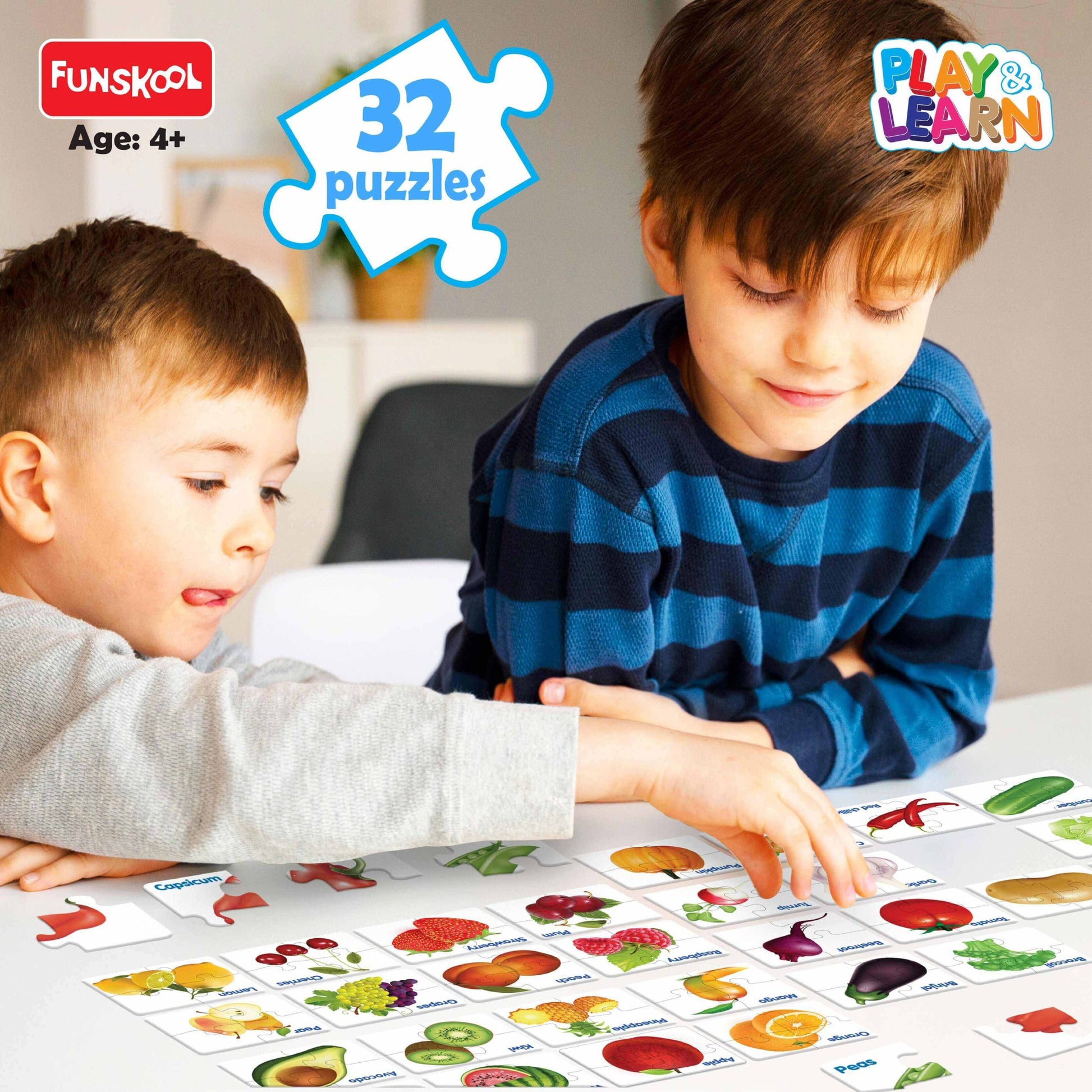 Funskool Educational Learn Fruits Vegetables Puzzle for Kids - Develop Skills