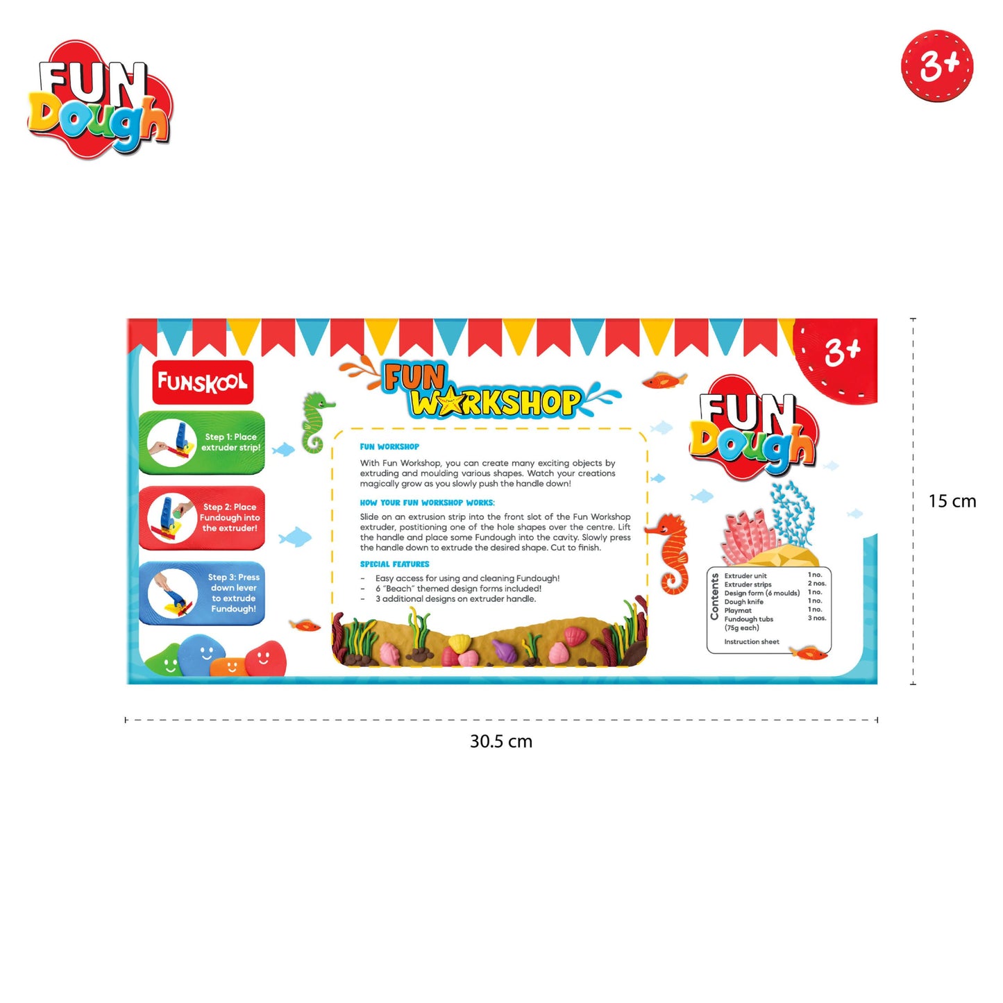 Fundough Fun Workshop: Kids' Creative Clay Extruder & Shape Play Set