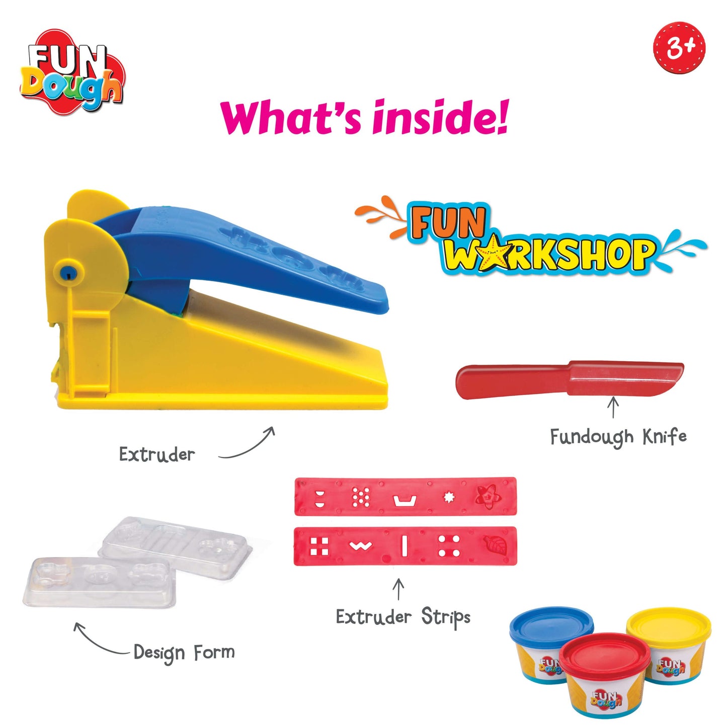 Fundough Fun Workshop: Kids' Creative Clay Extruder & Shape Play Set