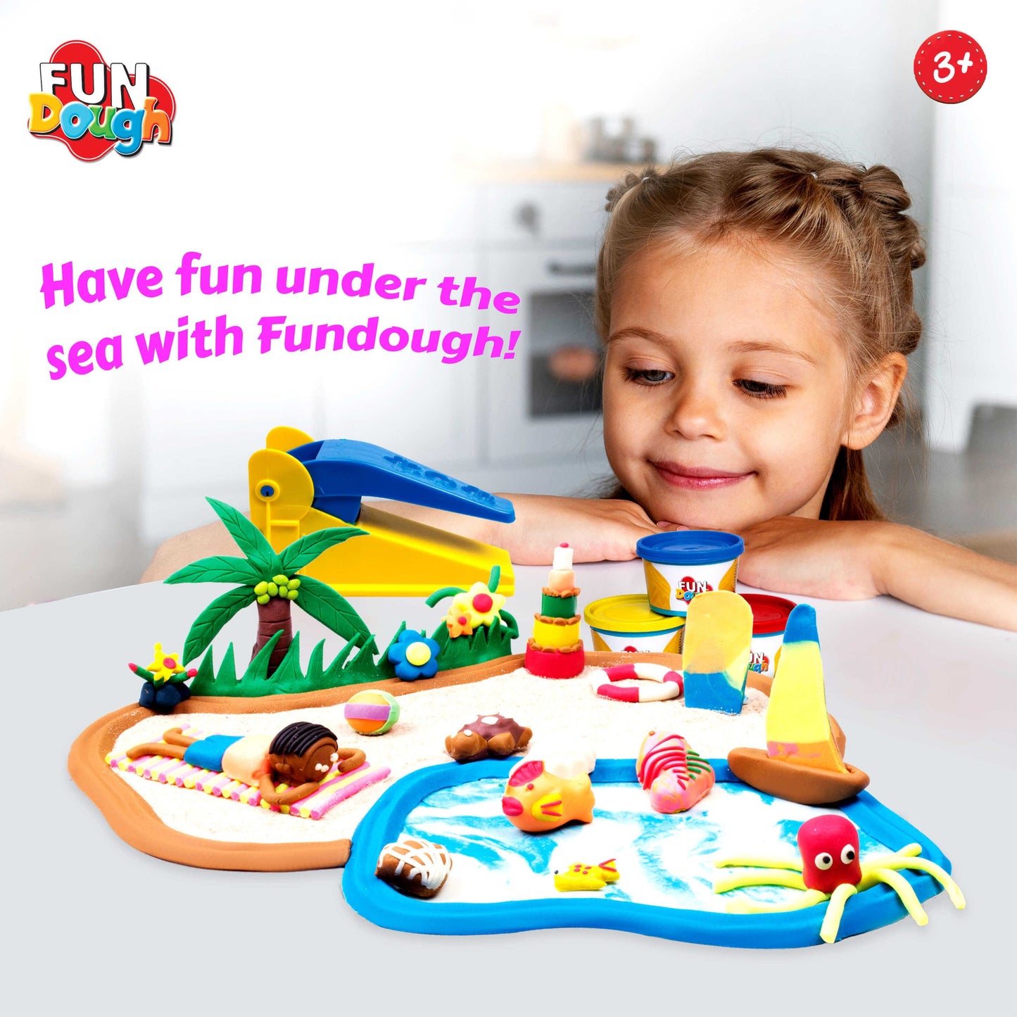 Fundough Fun Workshop: Kids' Creative Clay Extruder & Shape Play Set