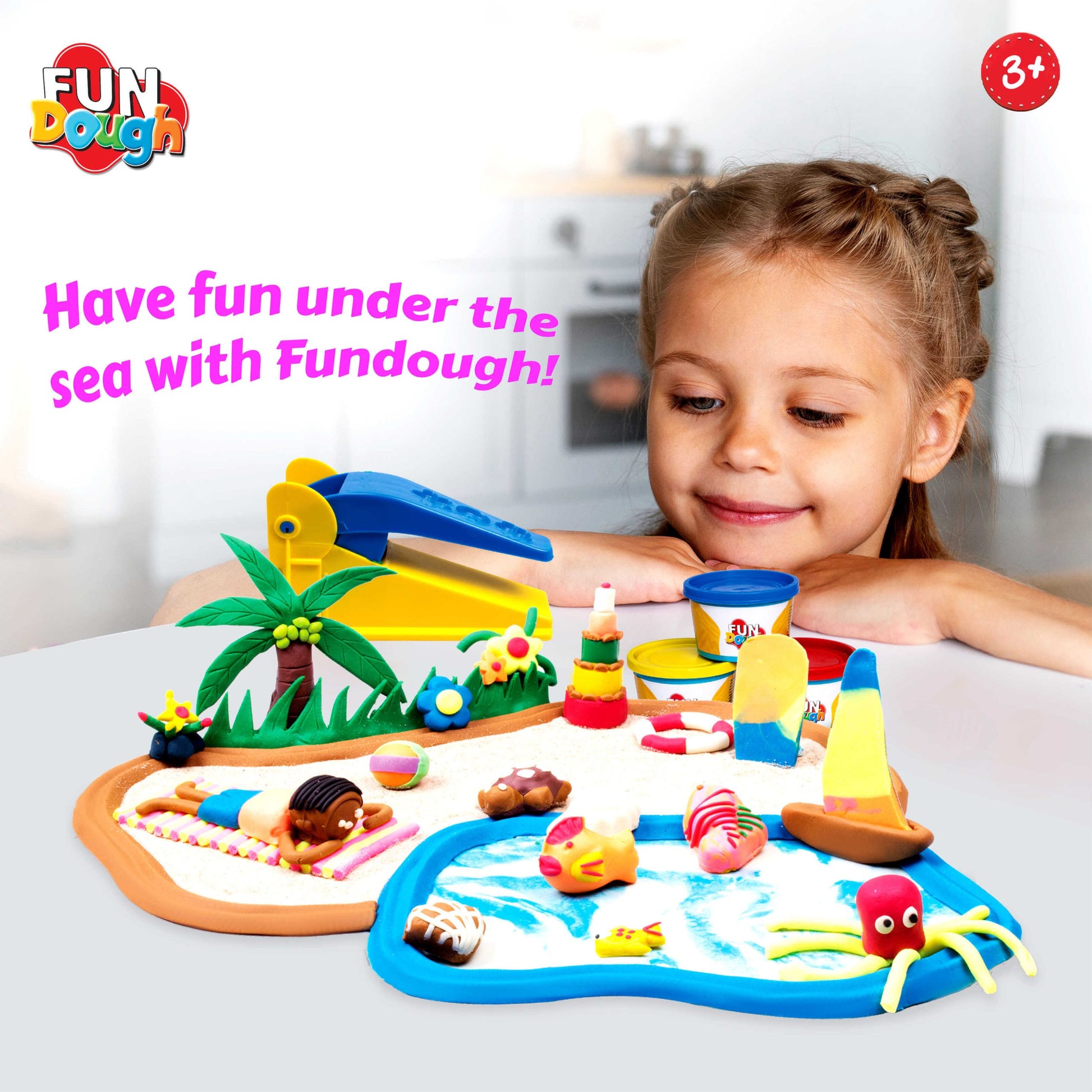 Fundough Fun Workshop: Kids' Creative Clay Extruder & Shape Play Set