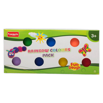 Fundough Rainbow Colours 7-Pack Vibrant Play Dough for Creative Kids Fun