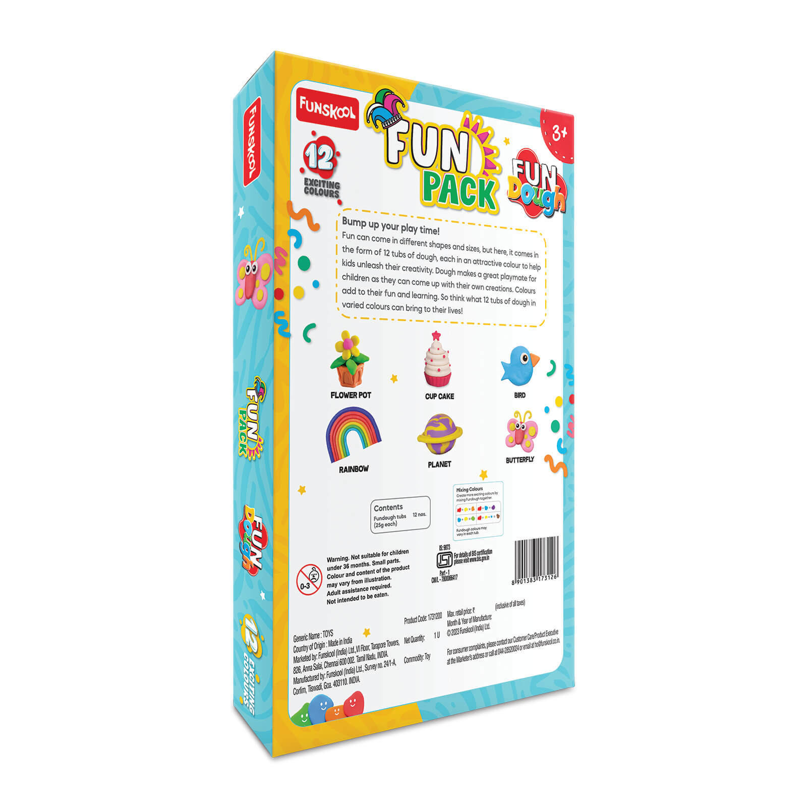 Vibrant 12-Pack Assorted Playdough Tubs for Creative Kids' Sensory Fun