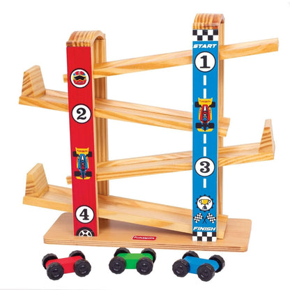Funskool Ramp Racer Wooden Racing Toy with 3 Mini Cars