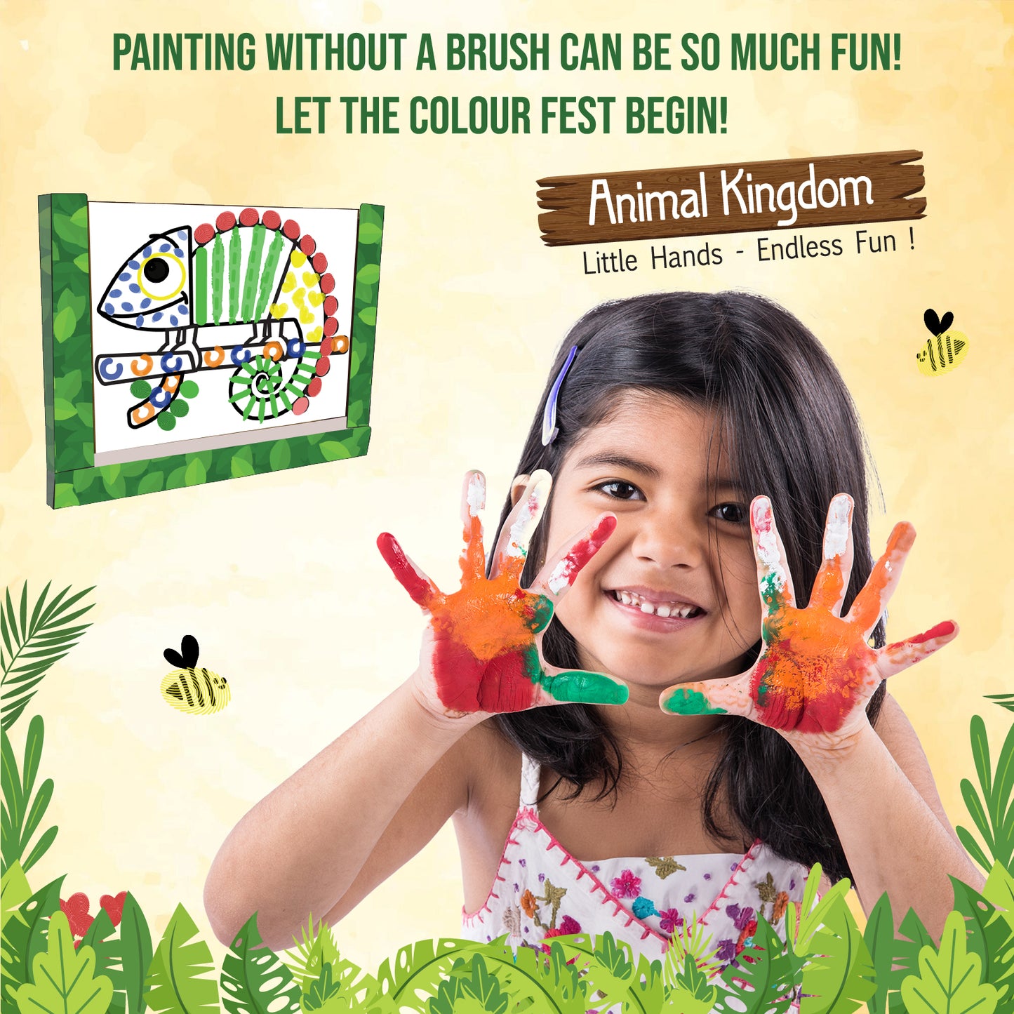 Funskool Finger Painting Set | Animal Designs Detail