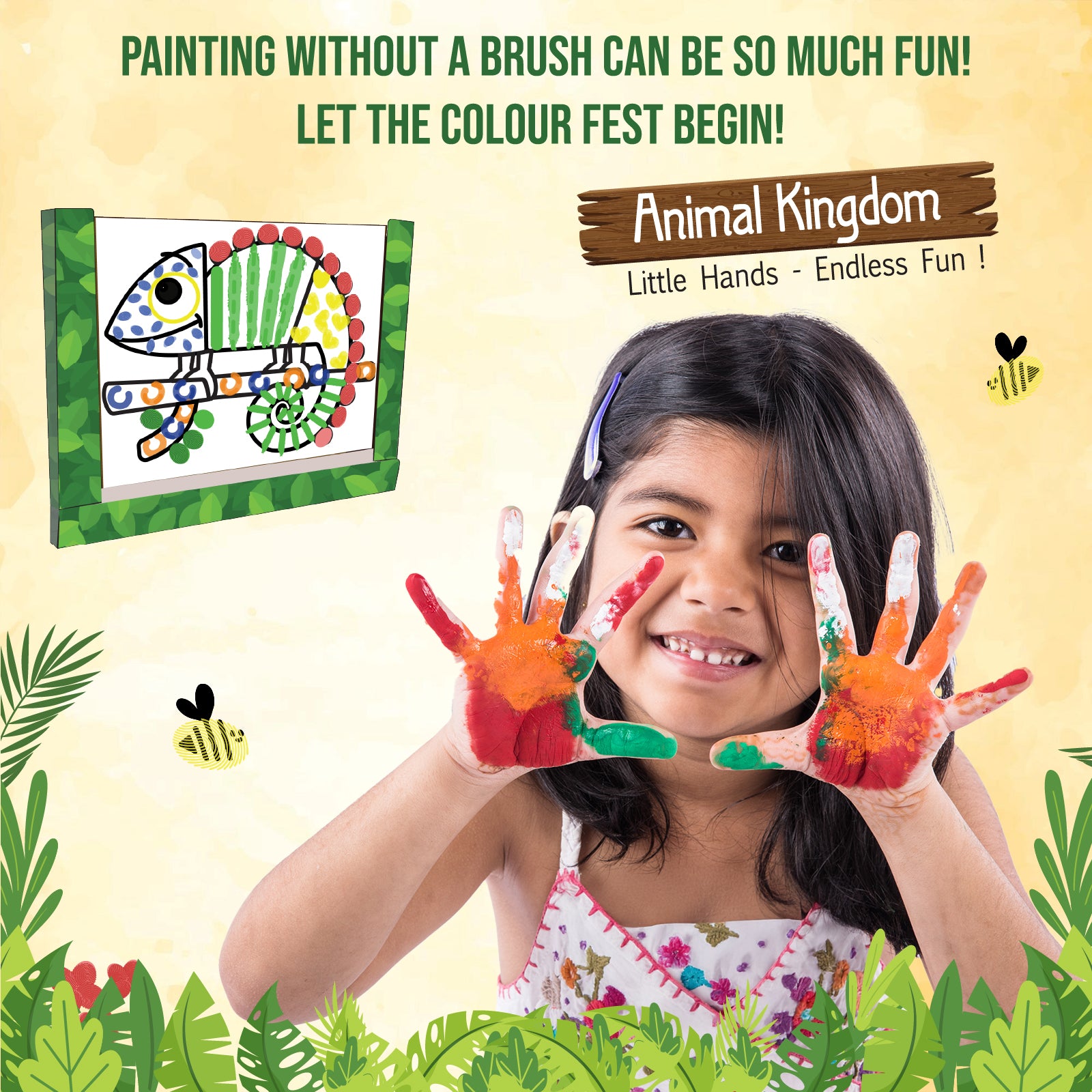 Funskool Finger Painting Set | Animal Designs Detail