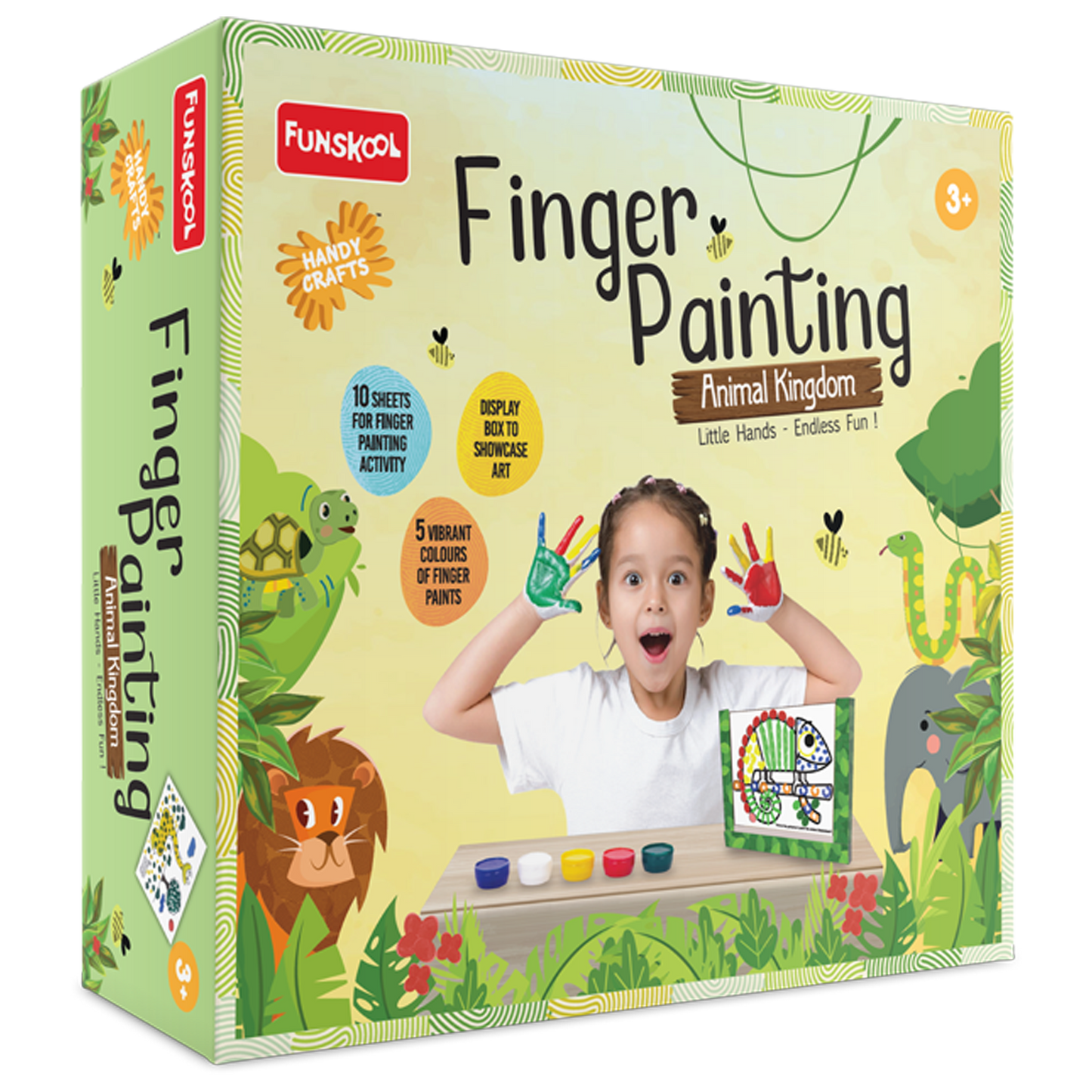 Funskool Animal Kingdom Finger Painting Set | Mess-Free Kit