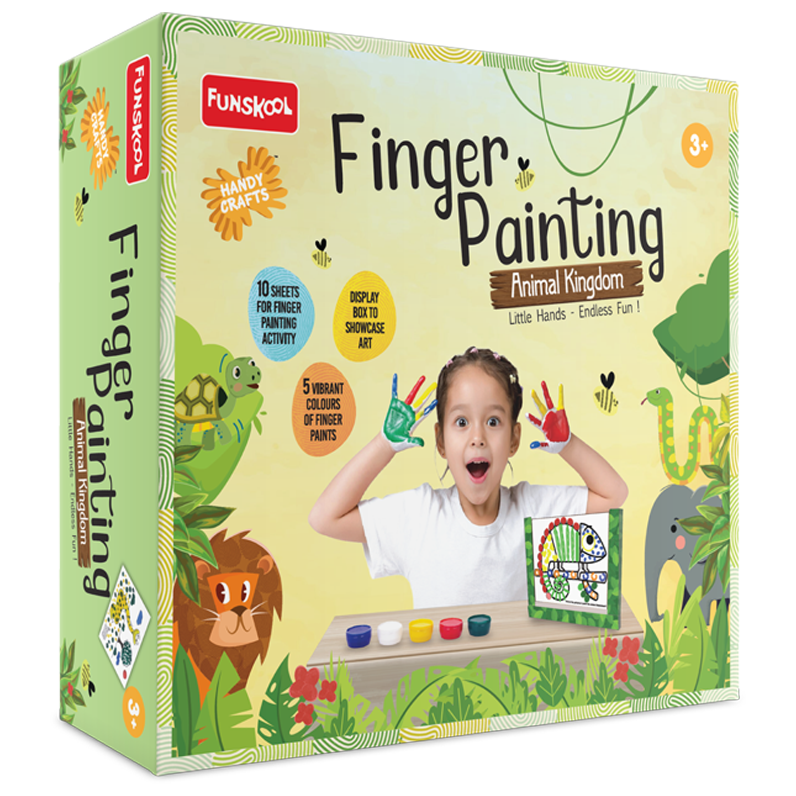 Funskool Animal Kingdom Finger Painting Set | Mess-Free Kit
