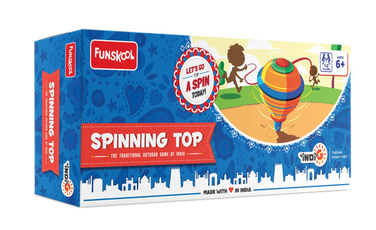 Funskool Classic Wooden Spinning Top Toy for Kids & Adults, Durable Funskool Game