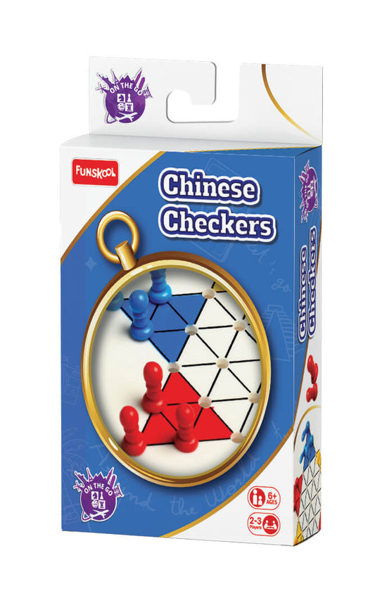 Funskool Compact Portable Travel Chinese Checkers Board Game for Strategic Family Fun