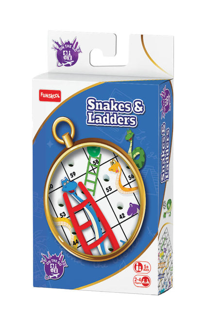Funskool Compact Portable Travel Snakes and Ladders Board Game for Kids & Family Fun