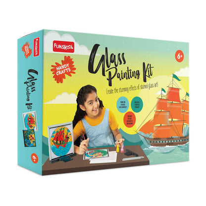 Funskool DIY Glass Painting Art Set for Creative Kids Stained Glass Effect
