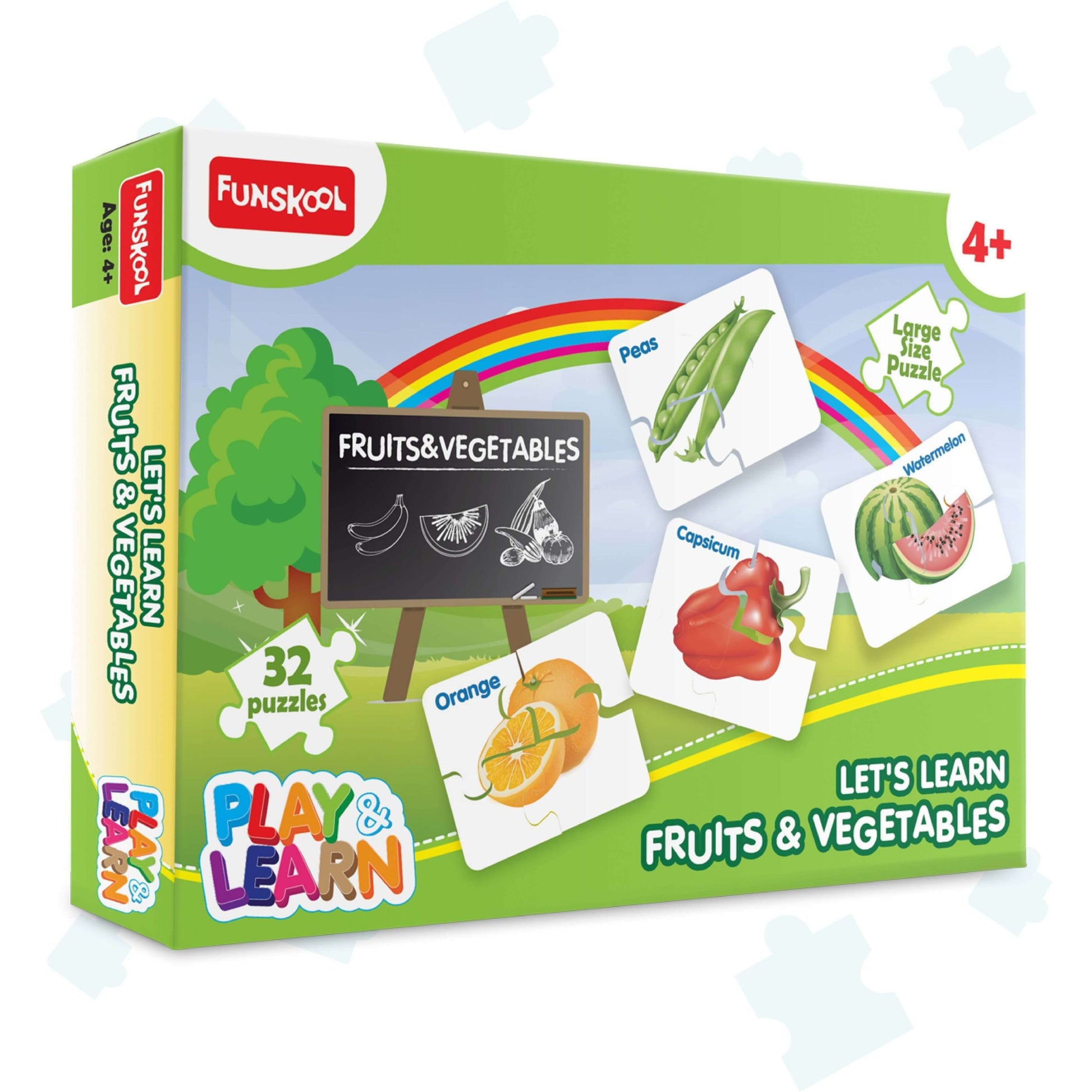 Funskool Educational Learn Fruits Vegetables Puzzle for Kids - Develop Skills