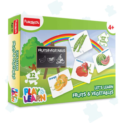 Funskool Educational Learn Fruits Vegetables Puzzle for Kids - Develop Skills