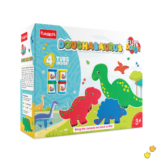 Funskool Fun Dough Doughasaurus Dinosaur Clay & Cutter Set for Creative Kids' Playtime Fun