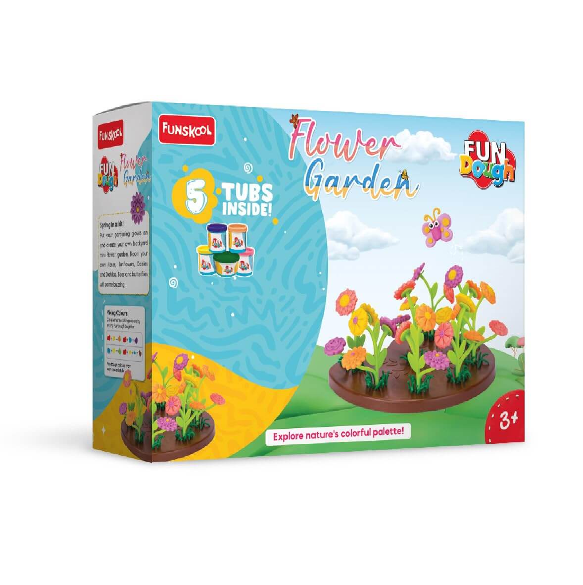 Funskool Fun Dough Kids' DIY Flower Garden Kit: Grow Your Own Roses, Sunflowers, Daisies, Dahlias