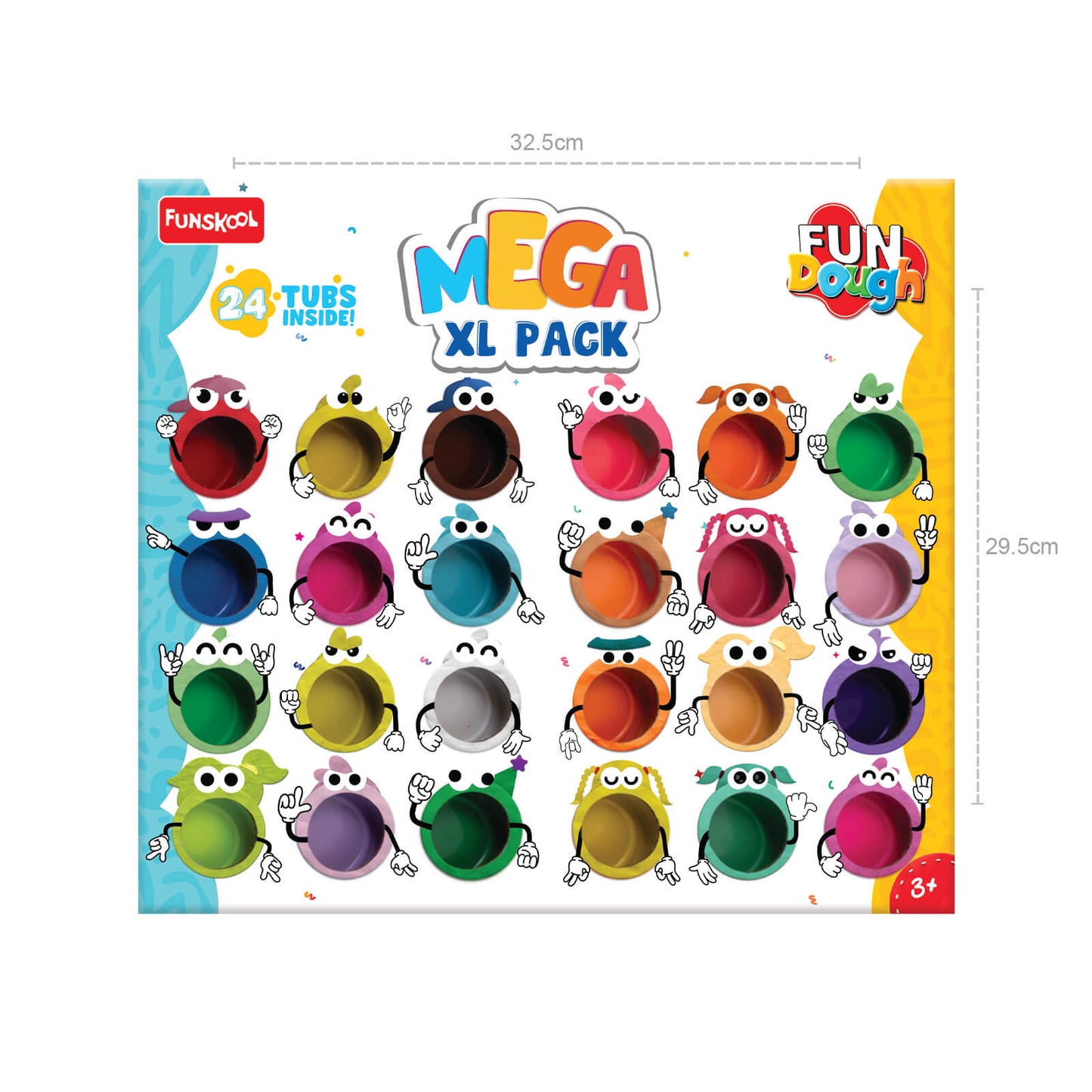 Funskool Fundough Mega XL Pack: 24 Vibrant Non-Toxic Play Dough Tubs for Kids