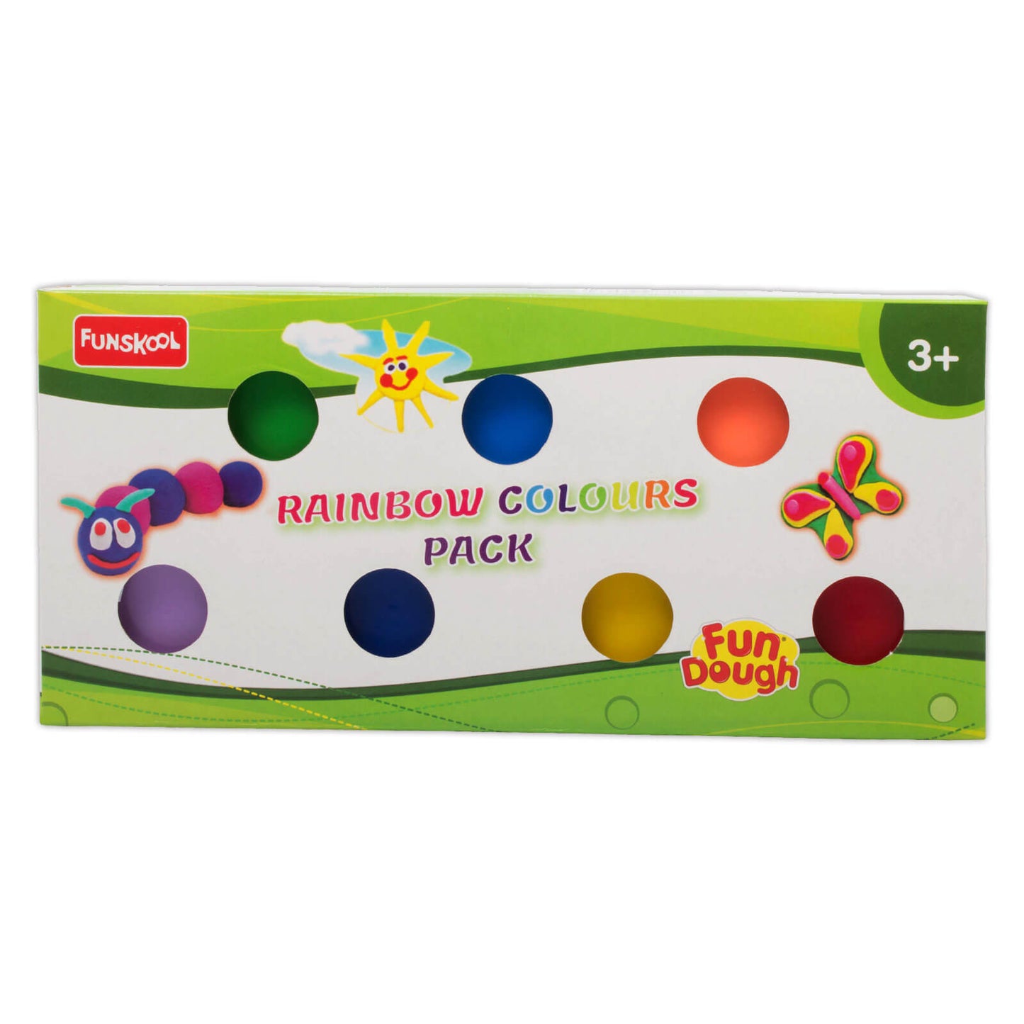 Funskool Fundough Rainbow Colors Playdough: 7 Vibrant Tubs for Creative Kids