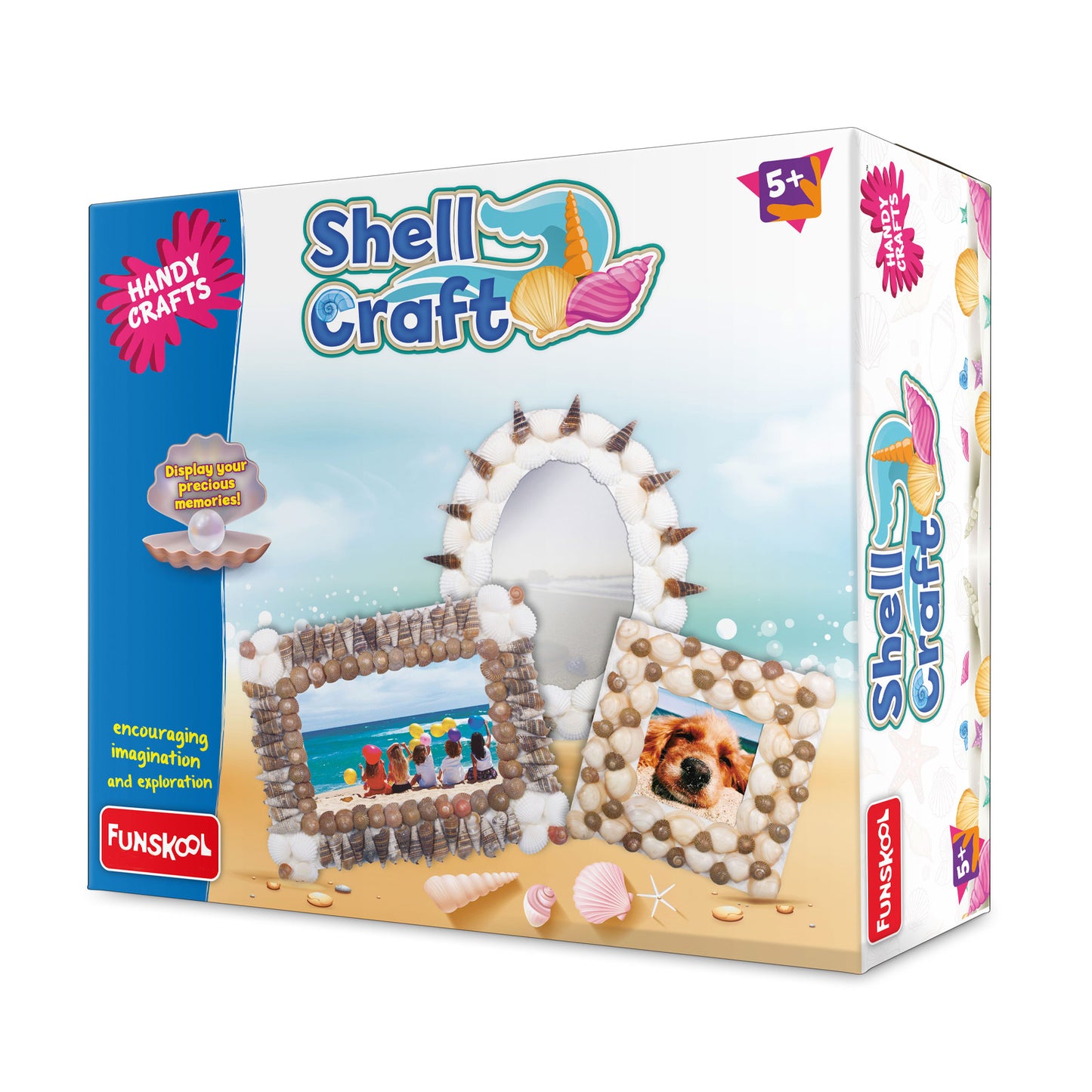 Funskool Handy Craft Creative Shell Craft Kit for Kids: DIY Ocean Art & Decorative Fun