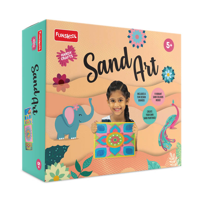 Funskool Handycrafts Sand Art Creative Activity Kit with 6 Design Boards