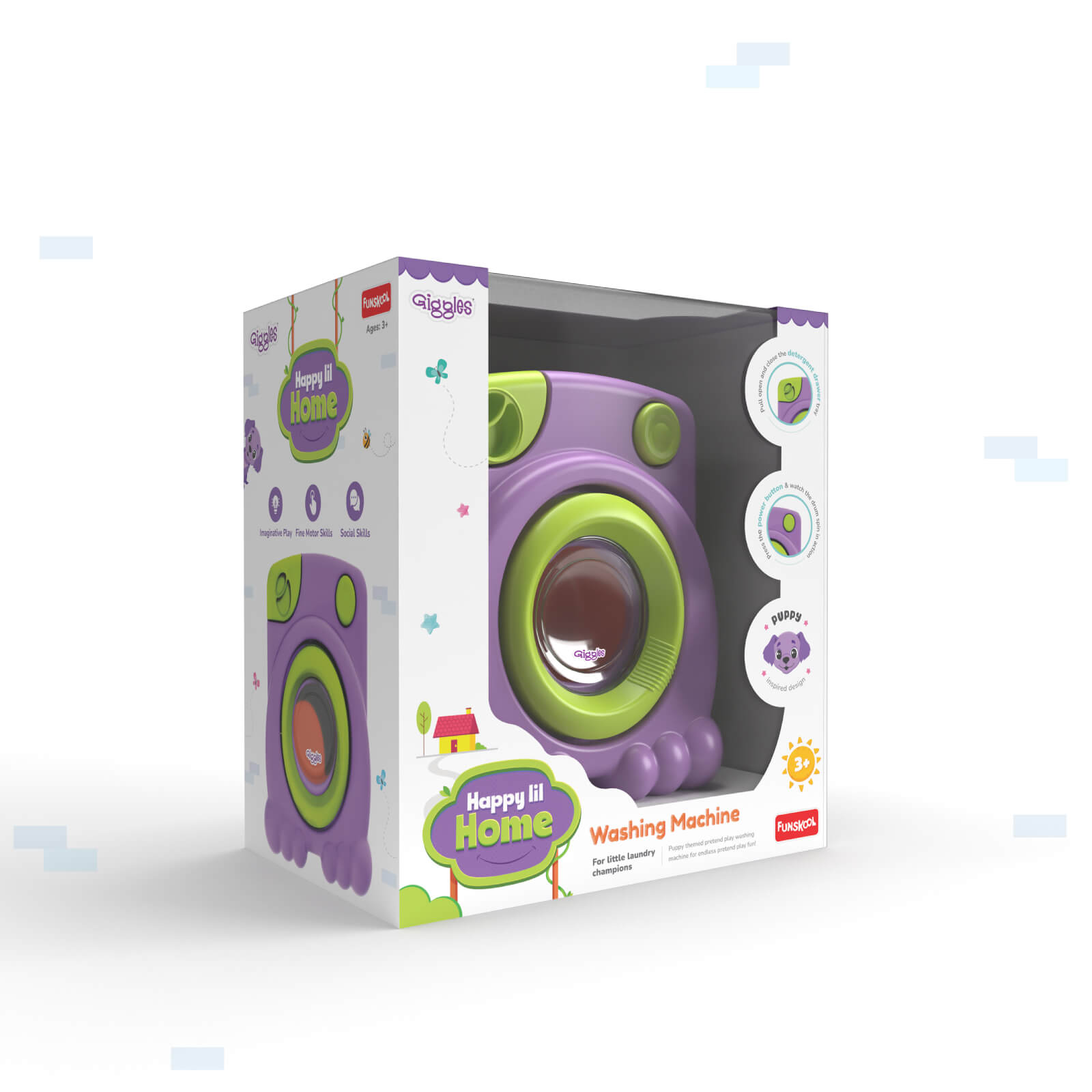 Funskool Happy Lil Home Toy Washing Machine | Interactive Role Play