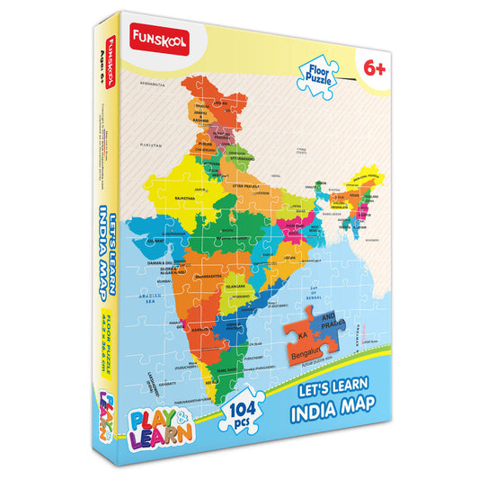 Funskool Let's Learn India Map Educational 104 Piece Jigsaw Puzzle