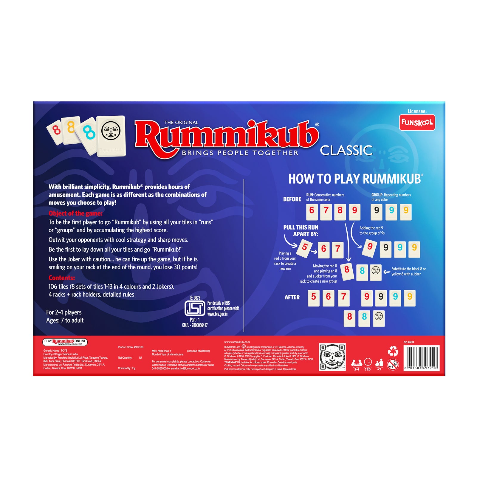 Funskool Rummikub Classic | Box Back