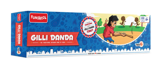 Funskool Traditional Indian Gilli Danda Outdoor Wooden Stick Game Set