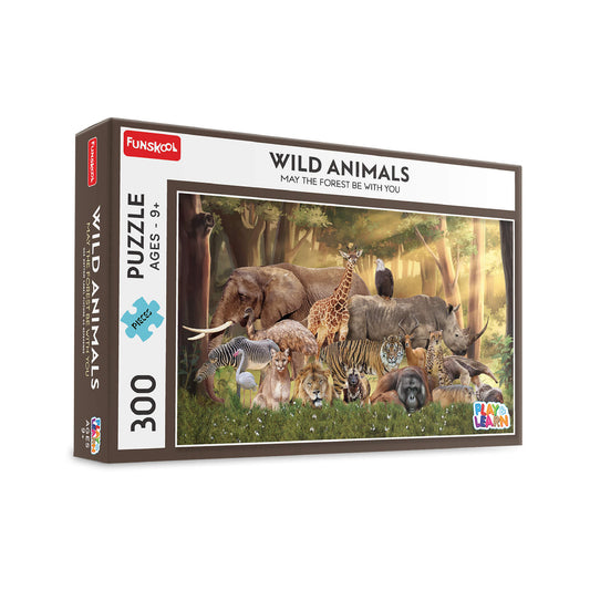Funskool Vibrant Wild Animals 300-Piece Jigsaw Puzzle for Kids & Adults
