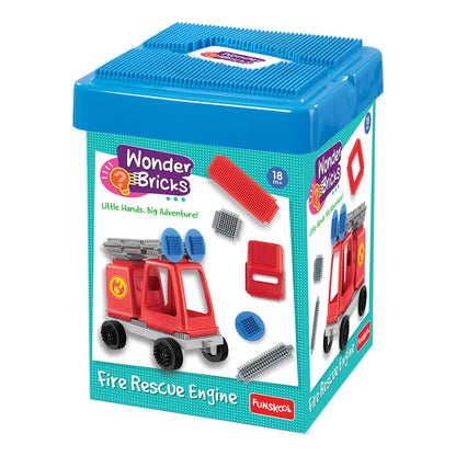 Funskool Wonder Bricks Fire Rescue Engine Toddler Construction Toy Set