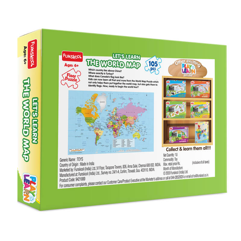Funskool World Map Puzzle | Puzzle Pieces Detail