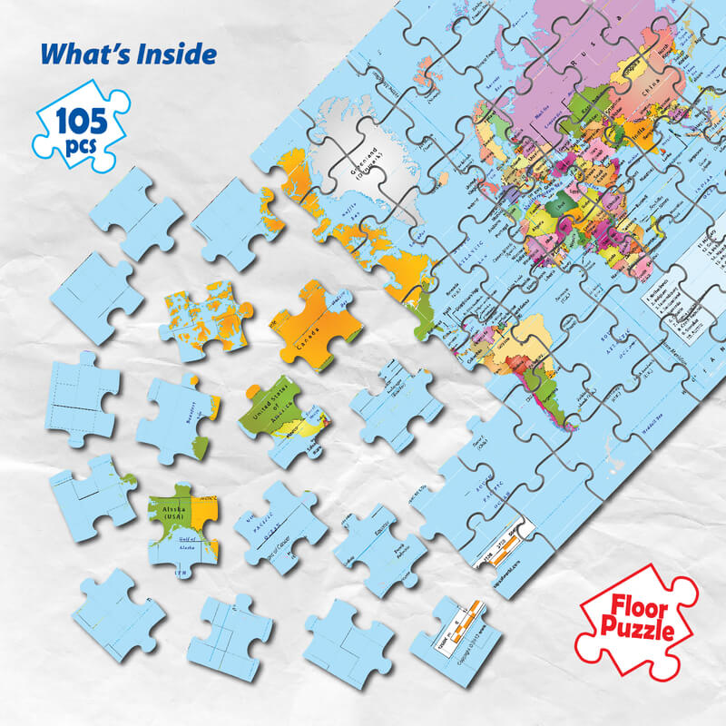 Funskool World Map Puzzle | Completed Puzzle
