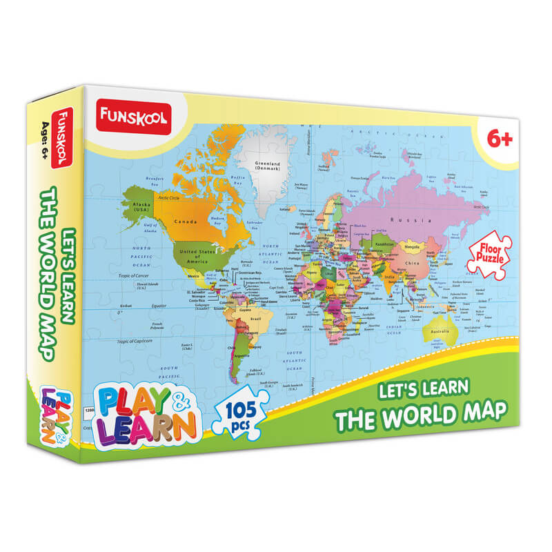 Funskool World Map Puzzle | Learn Countries Flags Geography