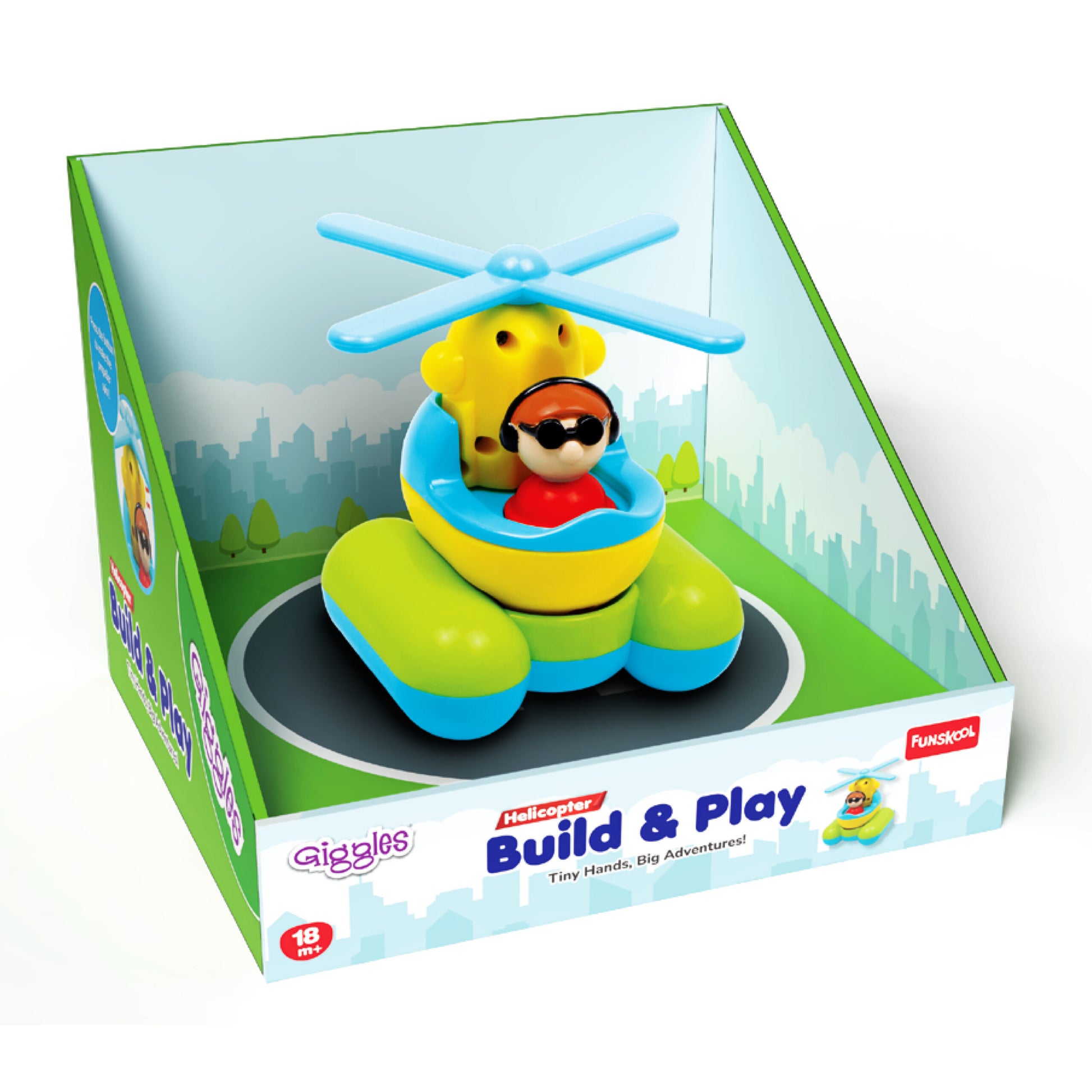 Giggles Build & Play Helicopter | DIY Assembly Pull-Back Action