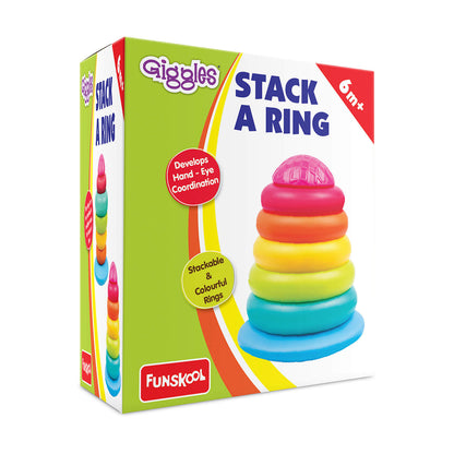 Giggles Colorful Stacking Rings Toy for Babies, Develops Motor & Cognitive Skills