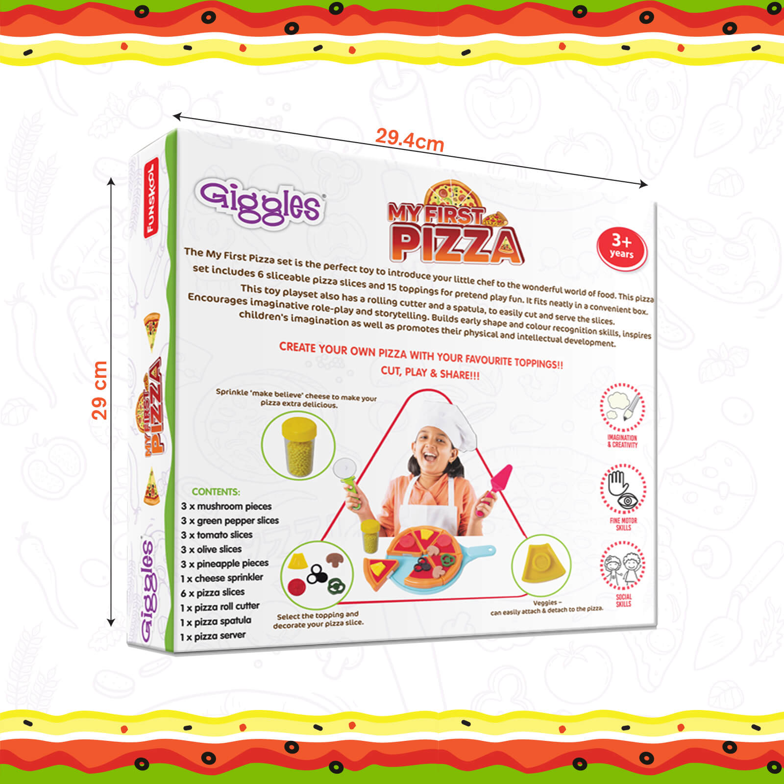 Giggles Kitchen Pizza Playset | Pieces Detail