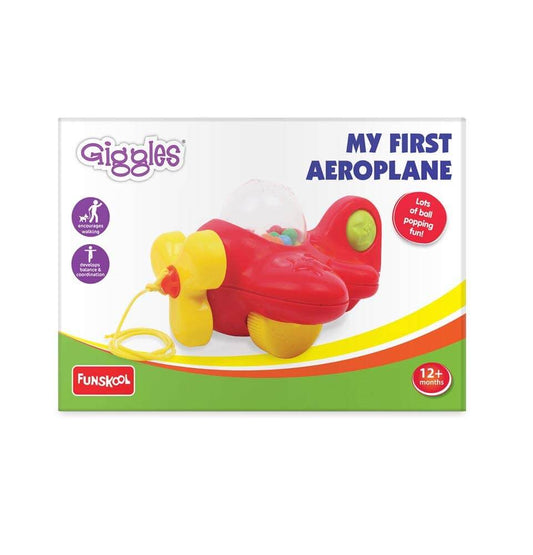 Giggles My First Aeroplane Pull-Along Toy for Toddlers, Interactive Learning Toy