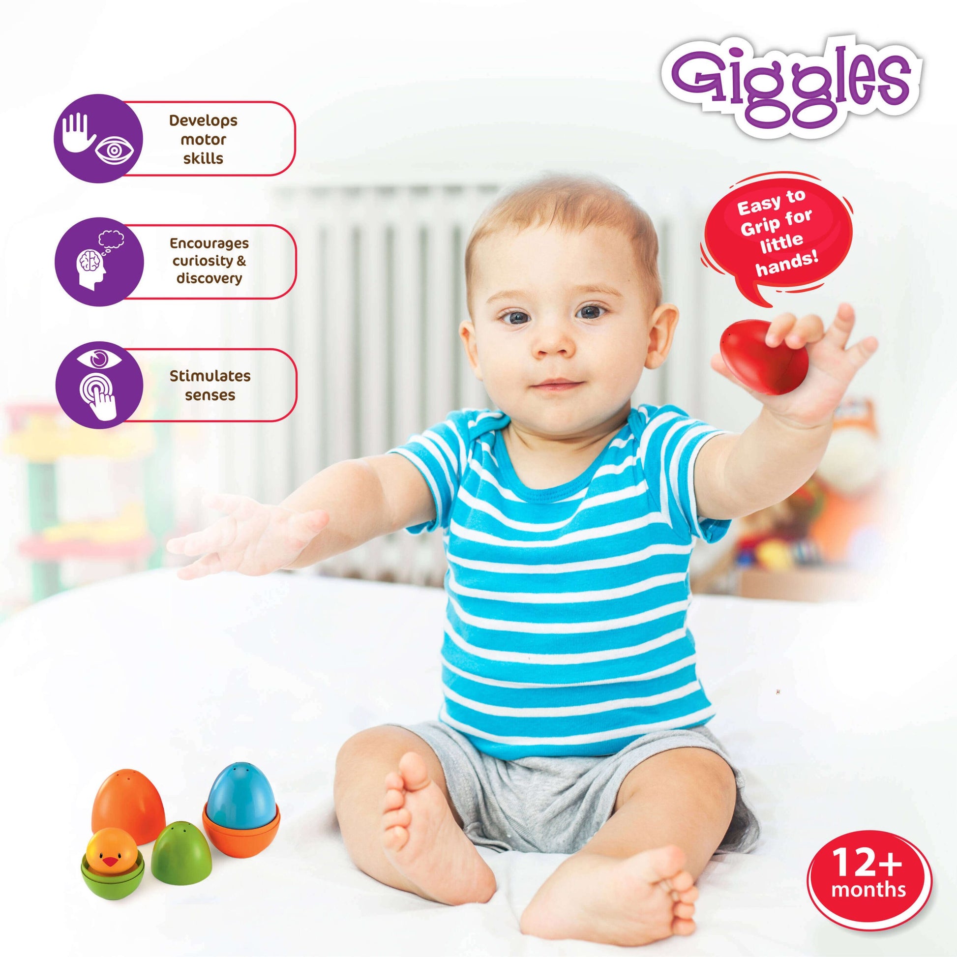 Giggles Nesting Eggs Toy | Toddler Playing