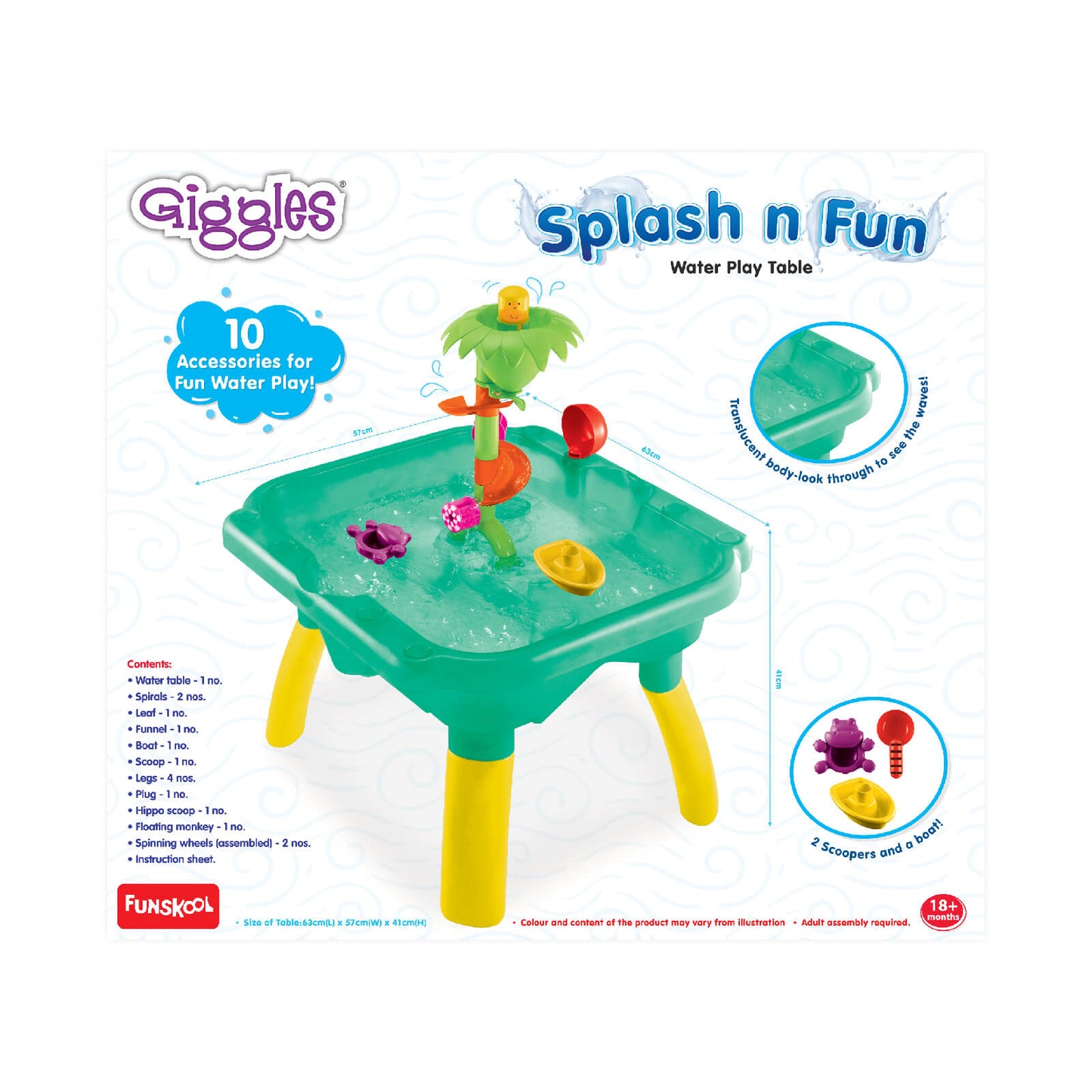 Giggles Water Play Table | Size Reference