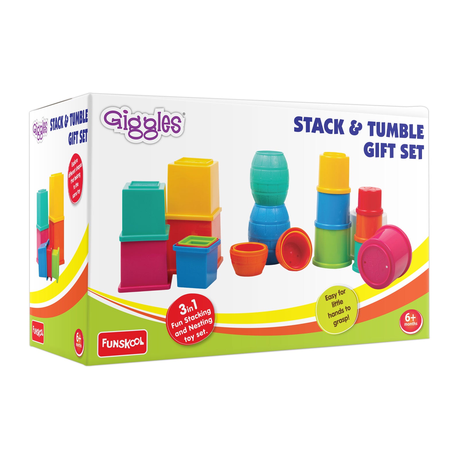 Giggles Stack N Tumble Baby Developmental Gift Set - Early Learning Toys