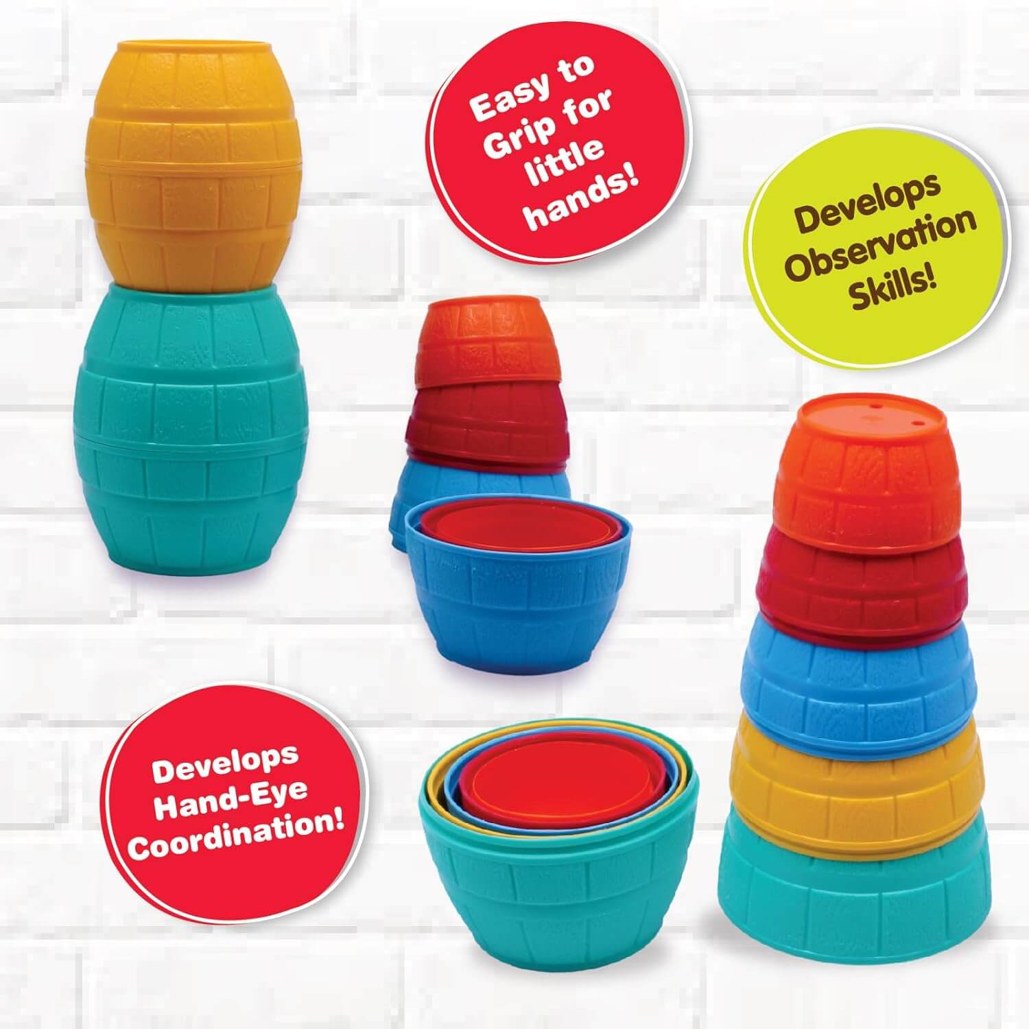 Giggles Stacking Barrels Set | Baby Playing