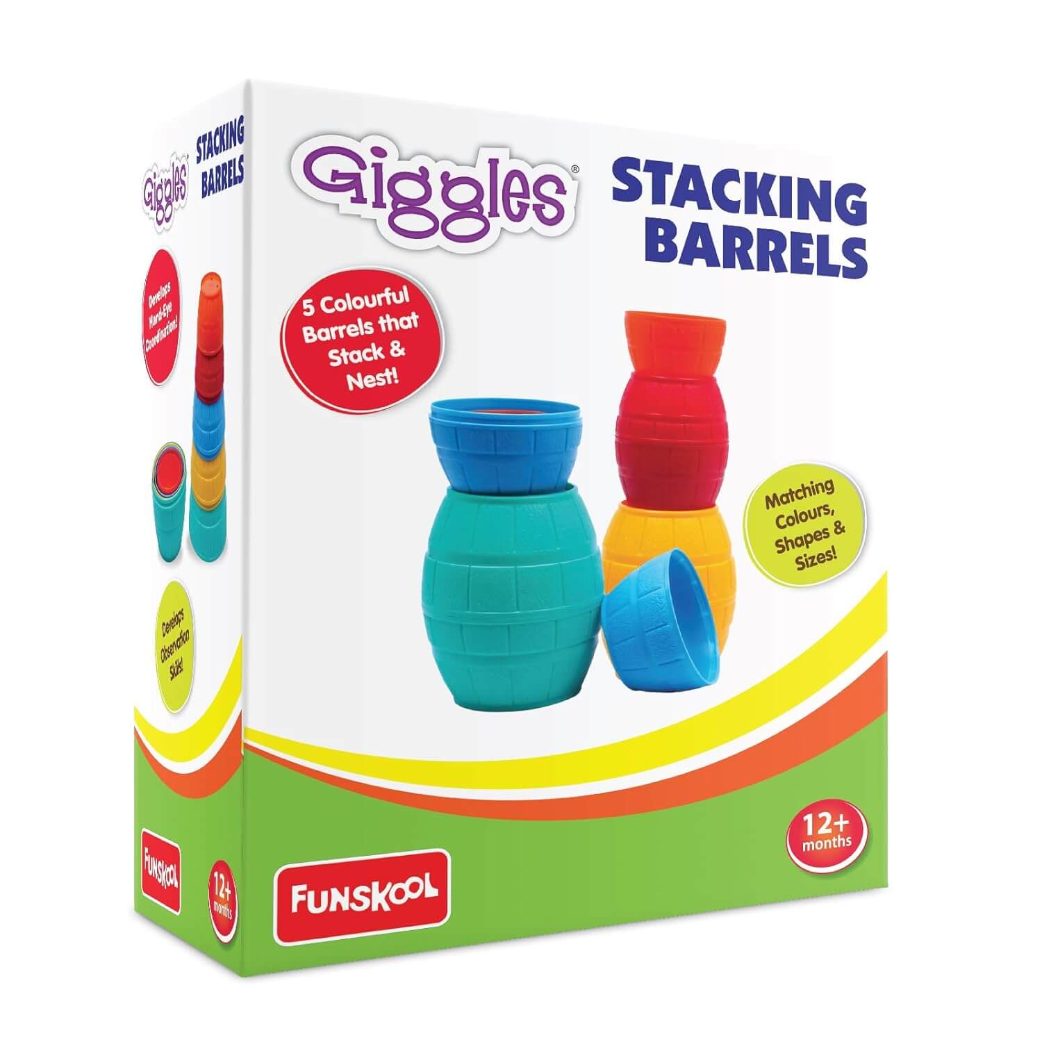 Giggles Stacking Barrels Set | Infant Educational Toy