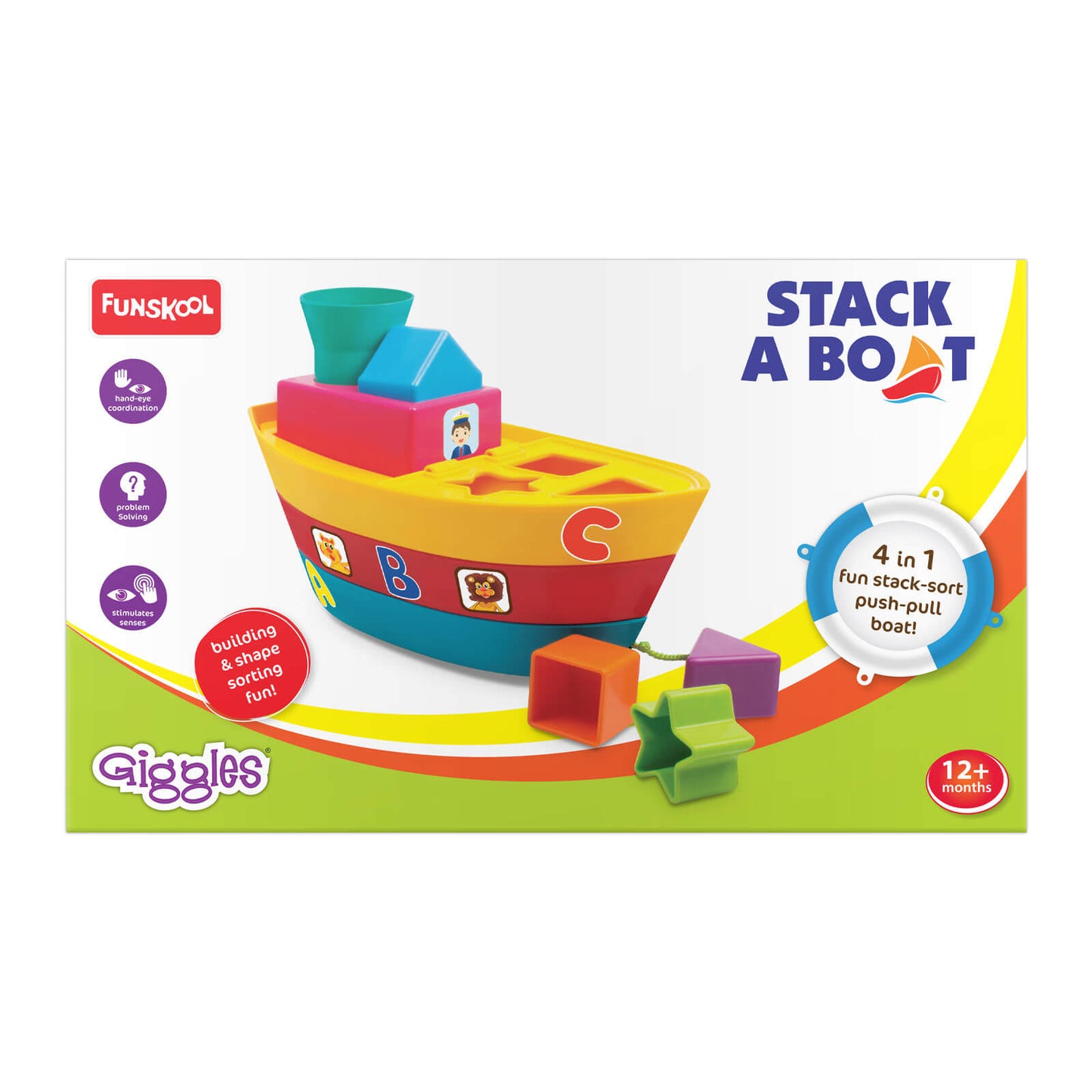 Giggles Stacking Boat | Pull-Along Detail