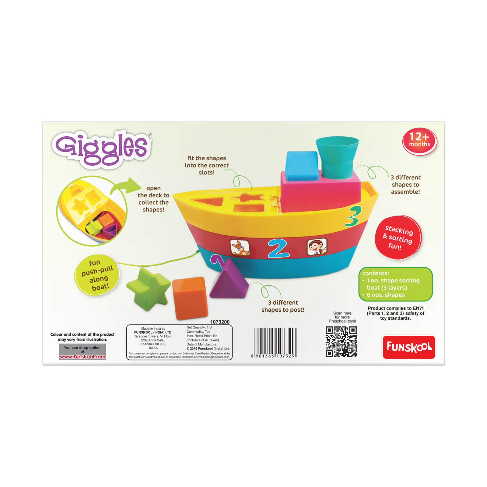Giggles Stacking Boat | Size Reference